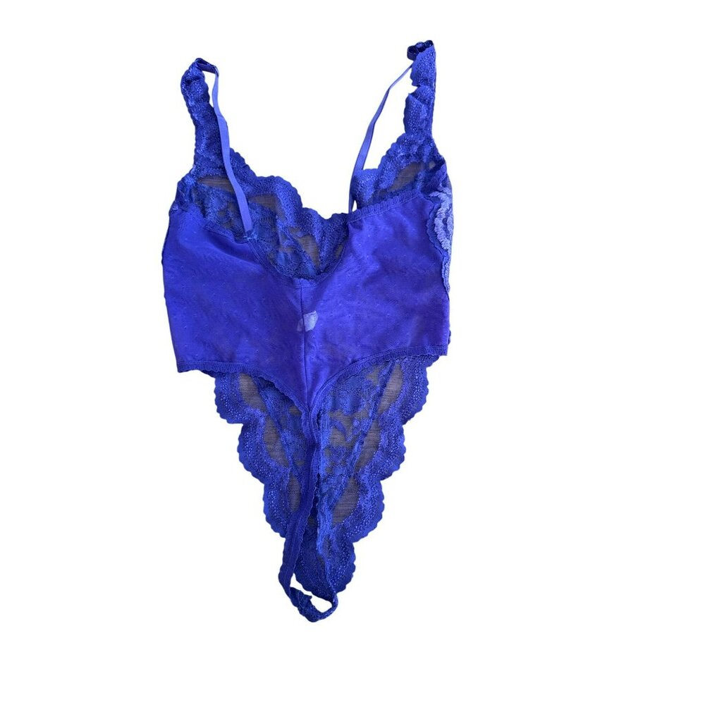 Vintage Victorias Secret Purple Lace Mesh Teddy Lingerie Size Small Thong 80s - Picture 2 of 6